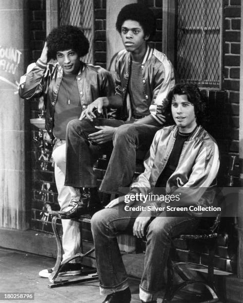 Robert Hegyes , as Juan Epstein, Lawrence Hilton-Jacobs as Freddie 'Boom Boom' Washington and John Travolta as Vinnie Barbarino in a promotional...