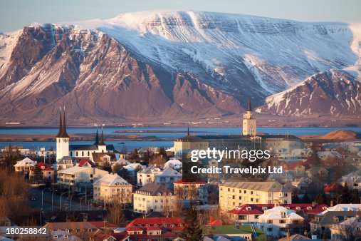 Elevated view over Reykjavik, Iceland Elevated view over Reykjavik, Iceland