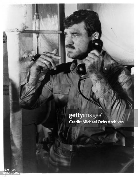 Actor Larry Csonka on the set of Universal Studios movie " Midway" in 1976.