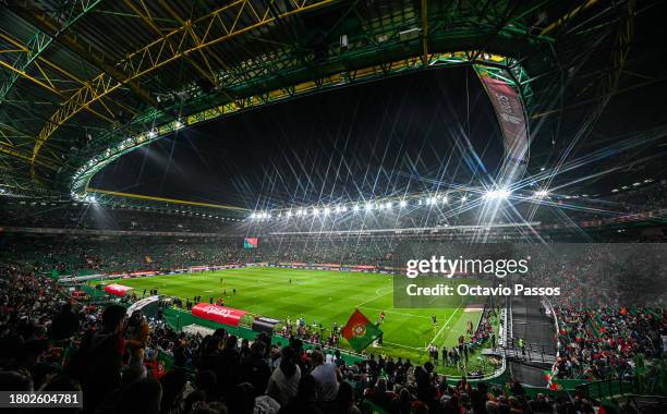 General view of the stadium prior to the UEFA EURO 2024 European qualifier match between Portugal and Iceland at Estadio Jose Alvalade on November...