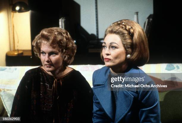 Actress Faye Dunaway and Diana Scarwid on the set of Paramount Pictures movie " Mommie Dearest" in 1981.