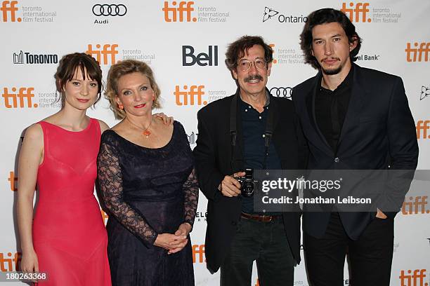 Actress Mia Wasikowska, Robyn Davidson, Rick Smolan and actor Adam Driver attend the "Tracks" premiere during the 2013 Toronto International Film...