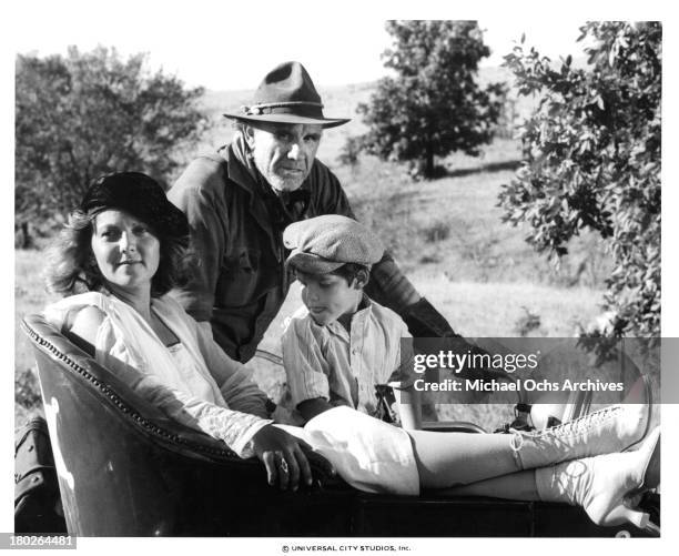 Actors R.G. Armstrong, Whit Clay and actress Brenda Vaccaro on set of the Universal Studios movie " Fast Charlie... The Moonbeam Rider" in 1979.