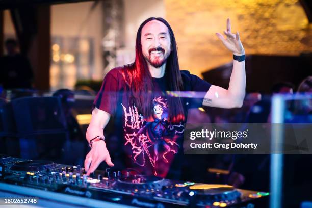 Steve Aoki performs at the 'One Night For One Drop' charity event on November 15, 2023 in Las Vegas, Nevada.