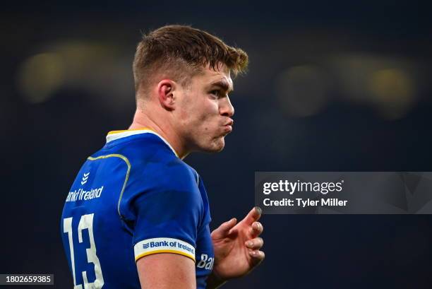 Dublin , Ireland - 25 November 2023; Garry Ringrose of Leinster during the United Rugby Championship match between Leinster and Munster at the Aviva...