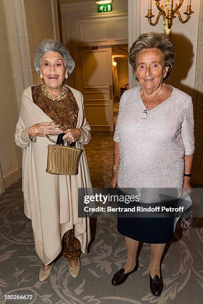Baroness Philippine de Rotschild and Bernadette Chirac, President of the Claude Pompidou foundation, attend a charity dinner hosted by the Claude...