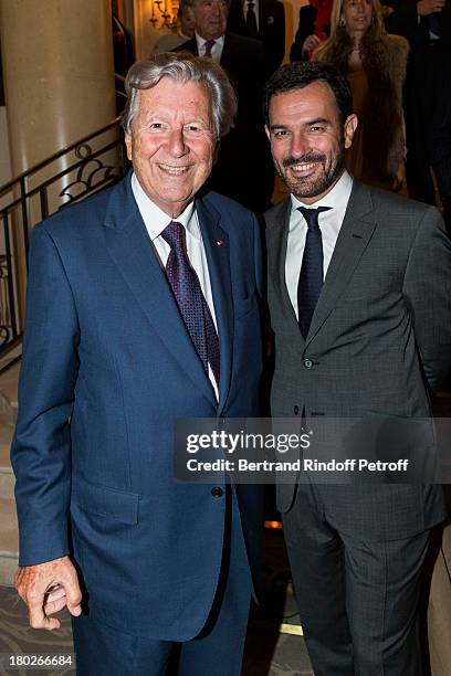 Bruno Roger and Olivier Josse attend a charity dinner hosted by the Claude Pompidou foundation at Four Seasons Hotel George V, on September 10, 2013...