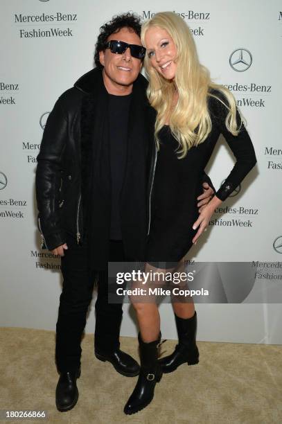 Neal Schon and Michaele Salahi attends the Mercedes-Benz Star Lounge during Mercedes-Benz Fashion Week Spring 2014 on September 10, 2013 in New York...