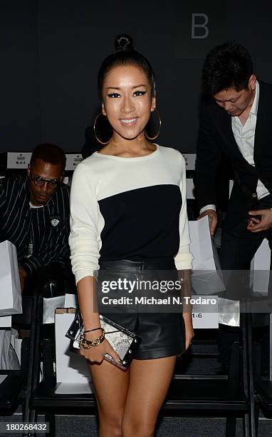 Ji Ke Jun Yi attends the Fashion Shenzhen show during Spring 2014 Mercedes-Benz Fashion Week at The Studio at Lincoln Center on September 10, 2013 in...