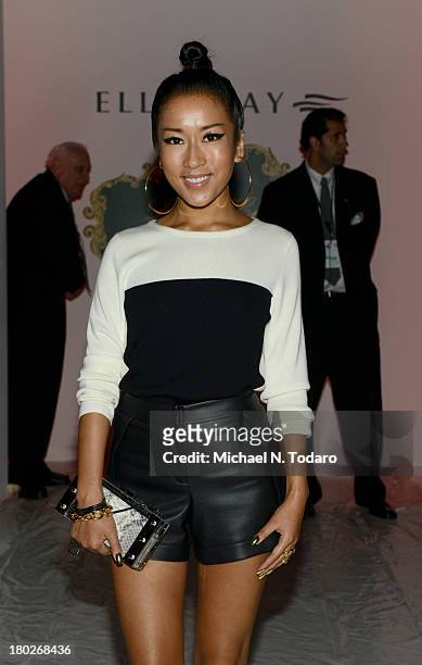 Ji Ke Jun Yi attends the Fashion Shenzhen show during Spring 2014 Mercedes-Benz Fashion Week at The Studio at Lincoln Center on September 10, 2013 in...