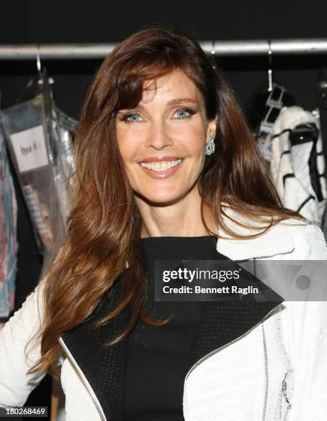 Actress Carol Alt attends the Dennis Basso show during Spring 2014 Mercedes-Benz Fashion Week at The Stage at Lincoln Center on September 10, 2013 in...