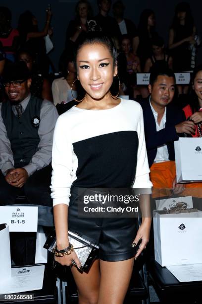 Jie Ke Jun Yi attends the Fashion Shenzhen fashion show during Mercedes-Benz Fashion Week Spring 2014 at The Studio at Lincoln Center on September...