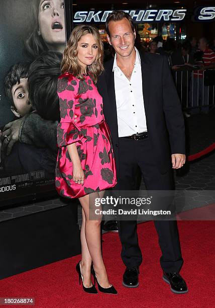 Actors Rose Byrne and Patrick Wilson attend the premiere of FilmDistrict's "Insidious: Chapter 2" at Universal CityWalk on September 10, 2013 in...