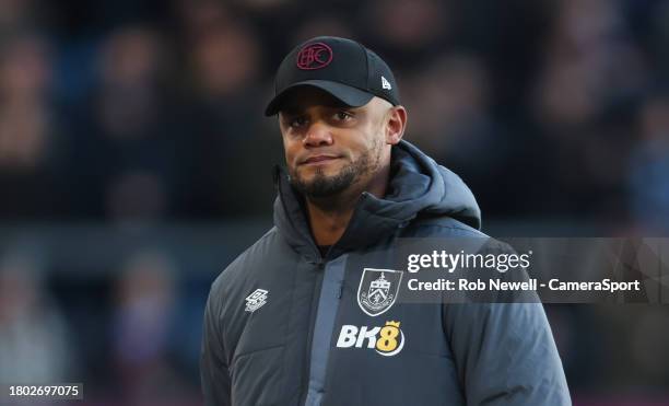 Burnley manager Vincent Kompany during the Premier League match between Burnley FC and West Ham United at Turf Moor on November 25, 2023 in Burnley,...