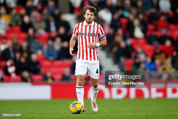 Ben Pearson of Stoke City runs with the ball during the Sky Bet Championship match between Stoke City and Blackburn Rovers at Bet365 Stadium on...