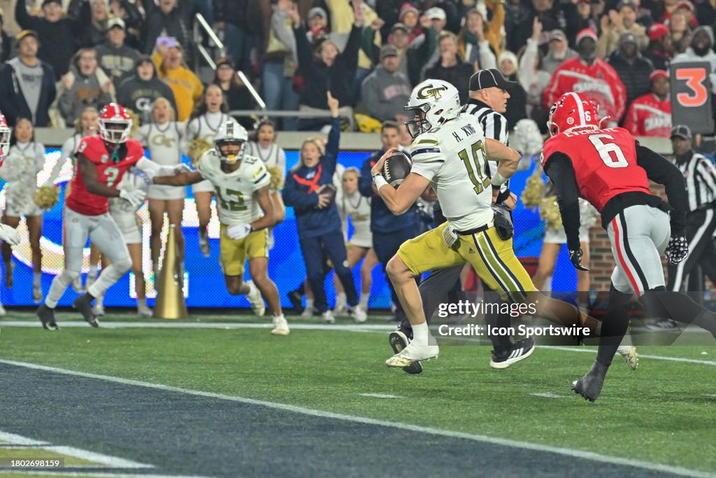 Touchdown Ga Tech Georgia Tech quarterback Haynes King runs for a touchdown during the ...