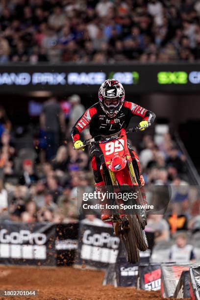 Max Anstie of United Kingdom on the Fire Power Honda HONDA during SX2 Grand Prix Race 2 at the FIM WSX Australian Grand Prix at Marvel Stadium on...