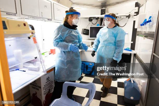 Emma Price, left, an Epidemic Intelligence Service officer with the CDC and New Jersey Department of Health, and Sydney Stein, an Epidemic...