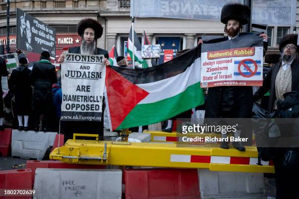 As pro-Palestinian supporters march again through central London to demand a permanent ceasefire in Gaza, members of the Jewish religious community...