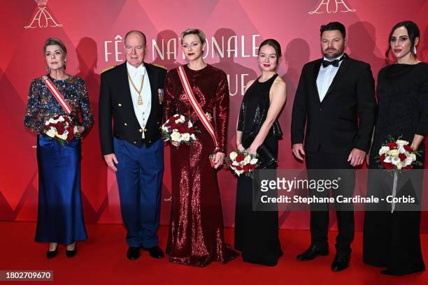 Princess Caroline of Hanover, Prince Albert II of Monaco, Princess Charlene of Monaco, Princess Alexandra of Hanover, Sean Wittstock and his wife...