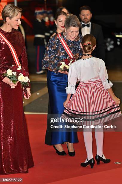 Princess Charlene of Monaco and Princess Caroline of Hanover attend a Gala at the Grimaldi Forum during the Monaco National Day 2023 on November 19,...