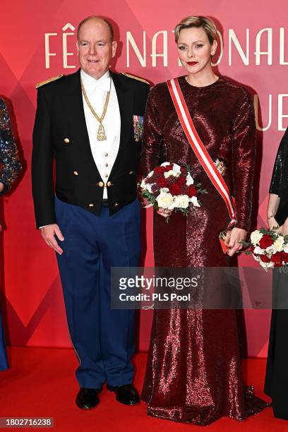 Prince Albert II of Monaco and Princess Charlene of Monaco attend a Gala at the Grimaldi Forum during the Monaco National Day 2023 on November 19,...