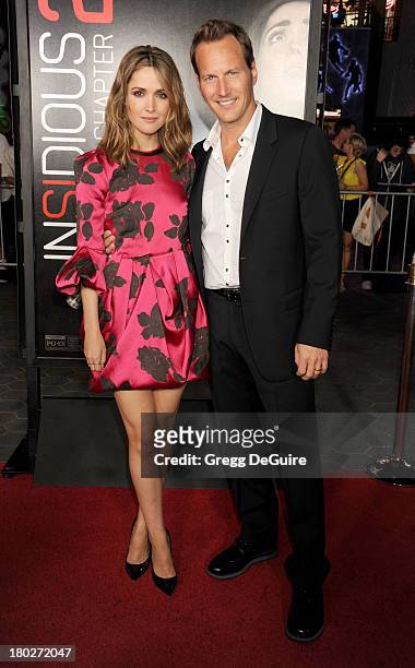 Actors Rose Byrne and Patrick Wilson arrive at the Los Angeles premiere of "Insidious: Chapter 2" at Universal CityWalk on September 10, 2013 in...