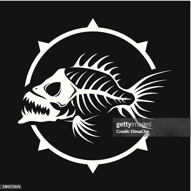 ilustraciones, imágenes clip art, dibujos animados e iconos de stock de peces muertos - vertebrae