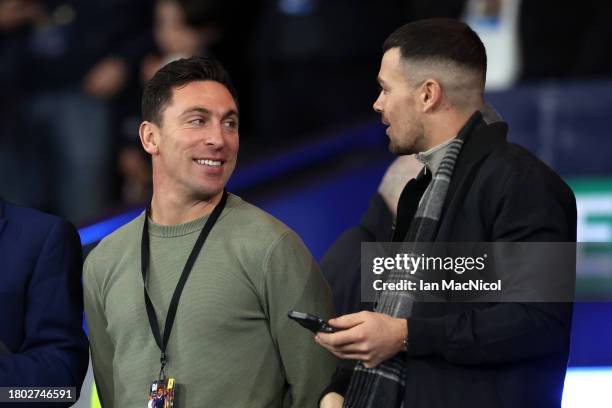 Scott Brown , former footballer and now manager is seen in the stands prior to the UEFA EURO 2024 European qualifier match between Scotland and...