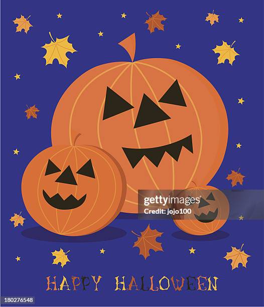 fall smiling pumpkins with text - mid autumn stock illustrations