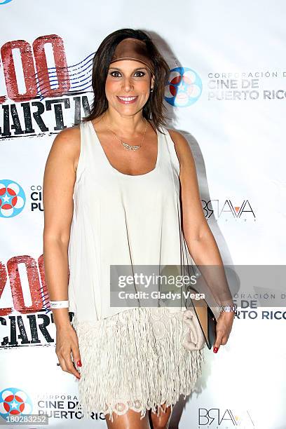 Personality Alexandra Malagon arrives at 200 Cartas premiere on September 10, 2013 in San Juan, Puerto Rico.