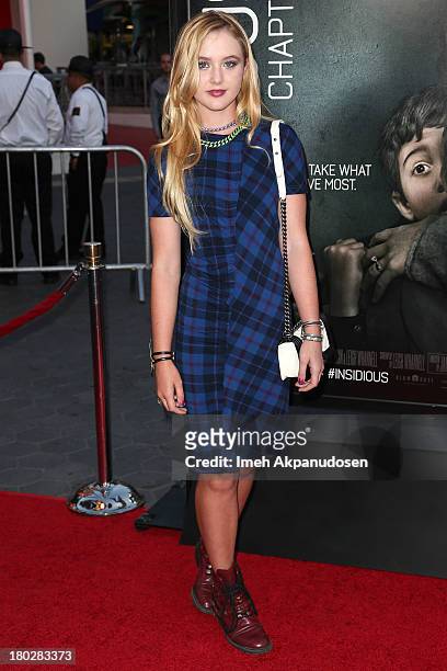 Actress Kathryn Newton attends the premiere of FilmDistrict's 'Insidious: Chapter 2' on September 10, 2013 in Universal City, California.