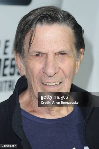 Actor Leonard Nimoy attends the Paramount Pictures' celebration of the Blu-Ray and DVD debut of "Star Trek: Into Darkness" at California Science...