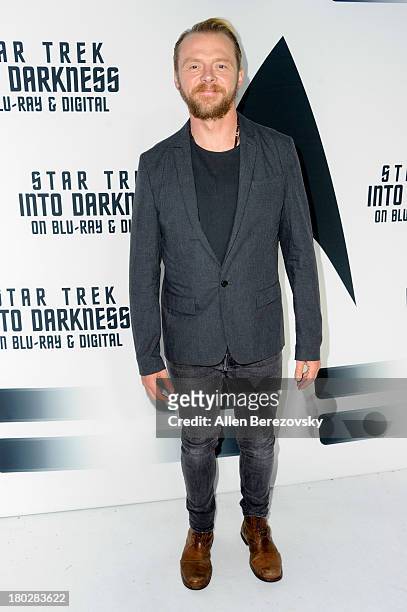 Actor Simon Pegg attends the Paramount Pictures' celebration of the Blu-Ray and DVD debut of "Star Trek: Into Darkness" at California Science Center...