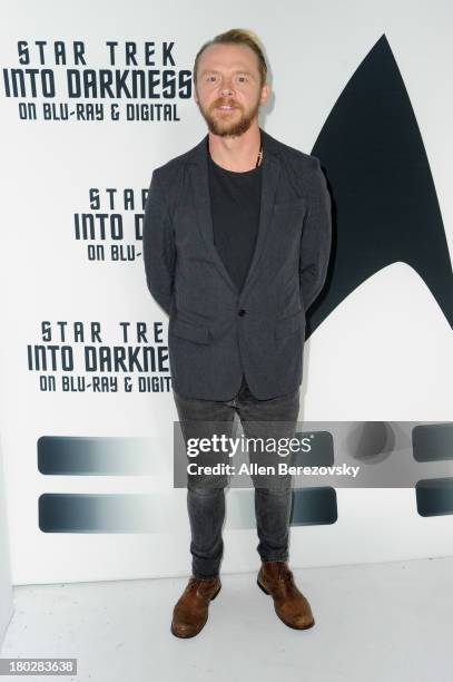 Actor Simon Pegg attends the Paramount Pictures' celebration of the Blu-Ray and DVD debut of "Star Trek: Into Darkness" at California Science Center...