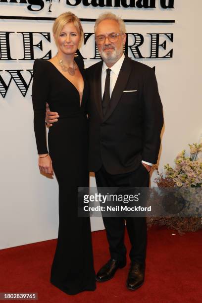 Alison Balsom and Sam Mendes arrive at the Evening Standard Theatre Awards 2023 at Claridge's Hotel on November 19, 2023 in London, England.