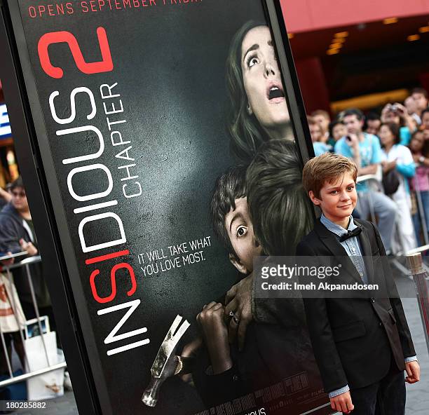 Actor Ty Simpkins attends the premiere of FilmDistrict's 'Insidious: Chapter 2' on September 10, 2013 in Universal City, California.