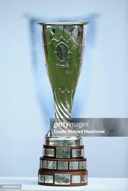 View of the trophy during a practise day for The Evian Championship at the Evian Resort Golf Club on September 11, 2013 in Evian-les-Bains, France.