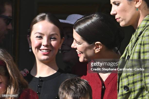 Princess Alexandra of Hanover and Charlotte Casiraghi attend the Monaco National Day 2023 on November 19, 2023 in Monaco, Monaco.