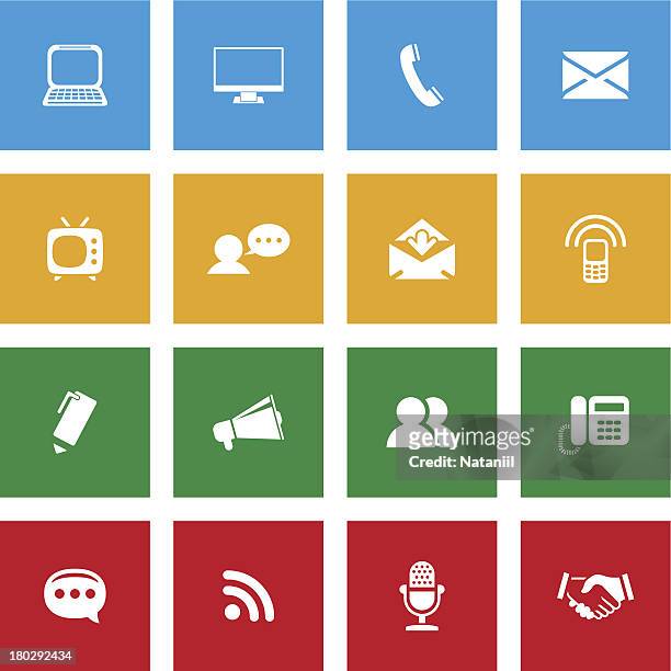 communication icons - phone message stock illustrations
