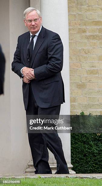 Prince Richard, Duke of Gloucester attends a requiem mass for Hugh van Cutsem who passed away on September 2nd 2013, at Brentwood Cathedral on...