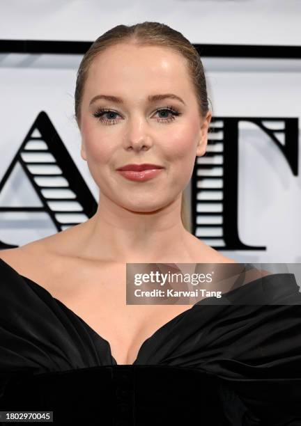 Poppy Jamie arrives at the Evening Standard Theatre Awards 2023 at Claridge's Hotel on November 19, 2023 in London, England.