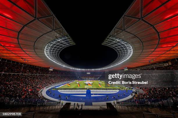 General view inside the stadium prior to an international friendly match between Germany and Turkey at Olympiastadion on November 18, 2023 in Berlin,...