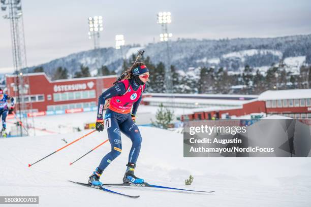 Lisa Vittozzi of Italy competes during the Women 15 km Individual at the BMW IBU World Cup Biathlon Oestersund on November 26, 2023 in Ostersund,...