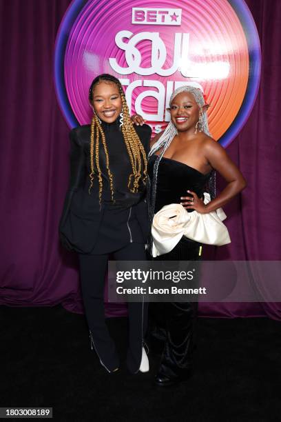 Bobbi Lanea and Folayan Kunerede of Flyana Boss attend Soul Train Awards 2023 on November 19, 2023 in Beverly Hills, California.