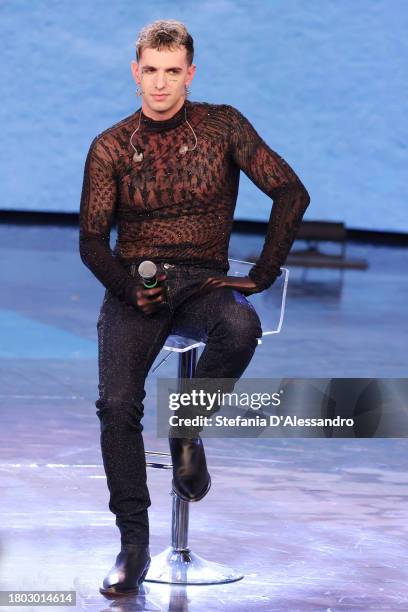 Achille Lauro attends "Che Tempo Che Fa" Tv Show on November 19, 2023 in Milan, Italy.