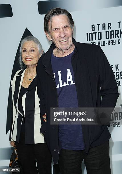 Actor / Director Leonard Nimoy attends the "Star Trek Into Darkness" Blu-ray/DVD release party at the California Science Center on September 10, 2013...