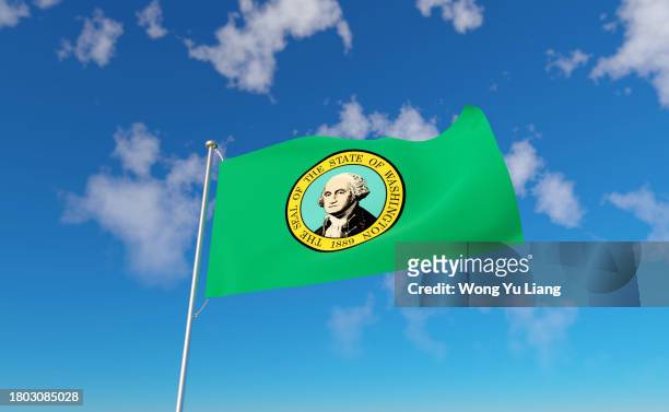 washington flag ,3d render - washington dc icon stock pictures, royalty-free photos & images