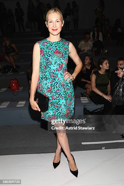 Actress Kelly Rutherford poses backstage with TRESemme at the Nanette Lepore fashion show during Mercedes-Benz Fashion Week Spring 2014 at The Stage...