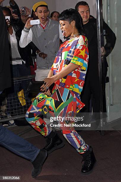 Rihanna seen leaving her hotel on September 11, 2013 in London, England.